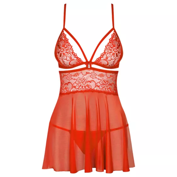 Obsessive - babydoll og trusser - blonde - rød - L/XL