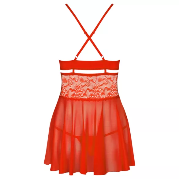Obsessive - babydoll og trusser - blonde - rød - L/XL