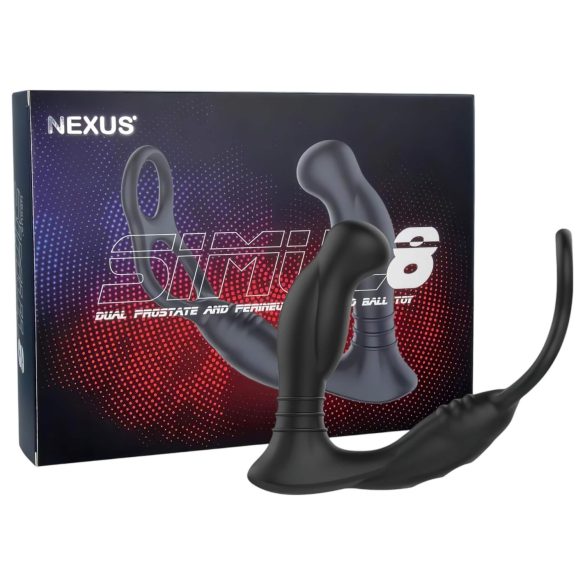 Nexus Simul8 - vibrerende penisring med anal dildo (sort)