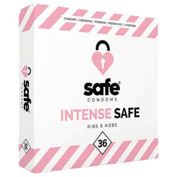 SAFE Intense Safe - Rillet og prikket kondom (36 stk)