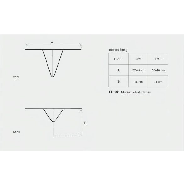 Obsessive Intensa - blondetanga med stropper - sort
