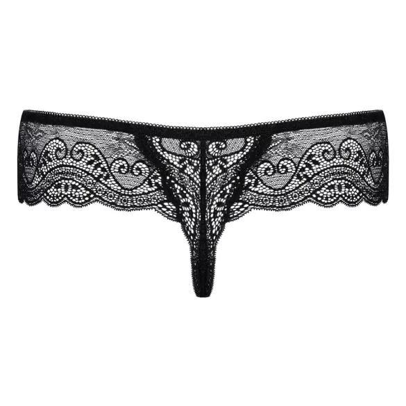 Obsessive Miamor - dametanga med sten - blondestof - sort