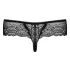 Obsessive Miamor - dametanga med sten - blondestof - sort
