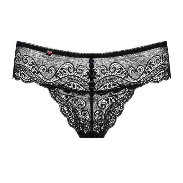 Obsessive Miamor - dametanga med sten - blondestof - sort