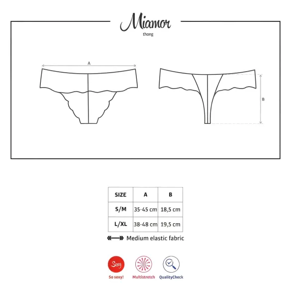 Obsessive Miamor - dametanga med sten - blondestof - sort - L/XL
