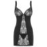 Obsessive Heartina - natkjole og g-streng (sort) - L/XL