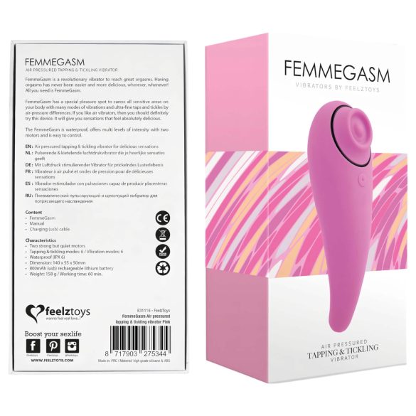 FEELZTOYS Femmegasm - Genopladelig 2-i-1 klitorisvibrator (pink)