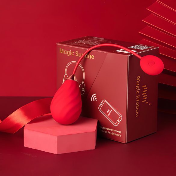 Magic Motion Sundae - vibratoræg med app-styring - genopladelig - rød