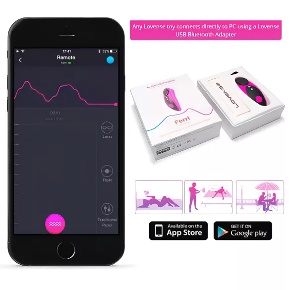 Lovense Ferri - bærbar appstyret klitorisvibrator (sort/pink)