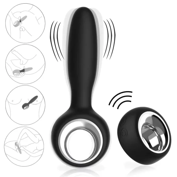 Aixiasia Dylon-Remote - analvibrator med fjernbetjening - genopladelig sort