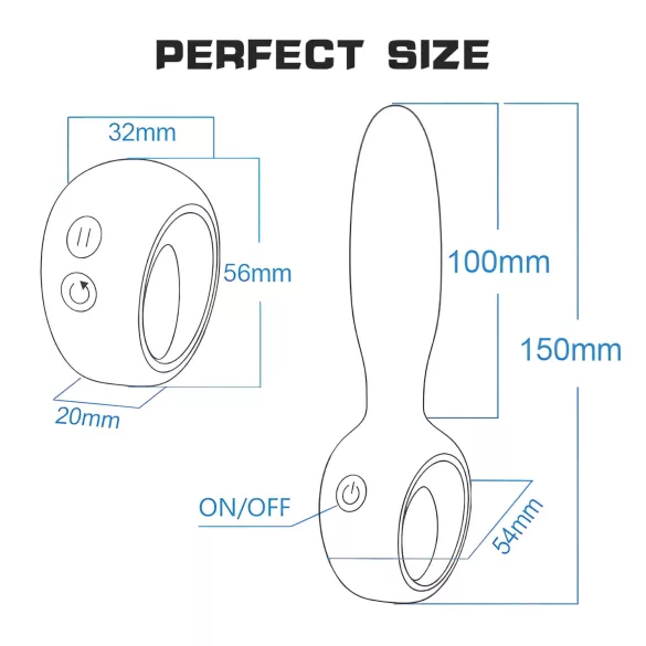 Aixiasia Dylon-Remote - analvibrator med fjernbetjening - genopladelig sort