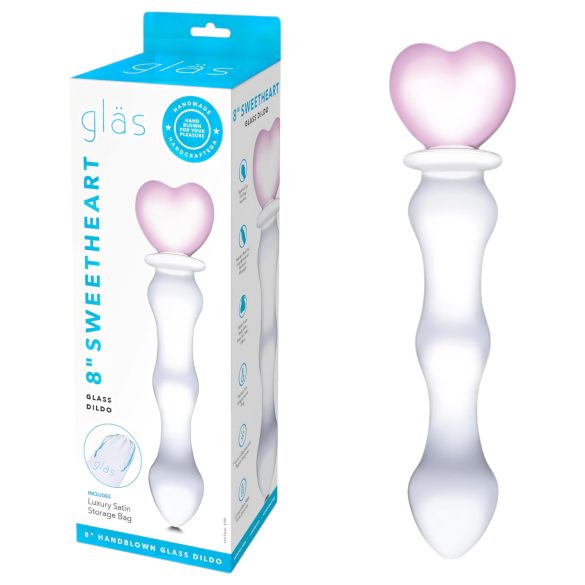 GLAS - gennemsigtig glasdildo med hjerter