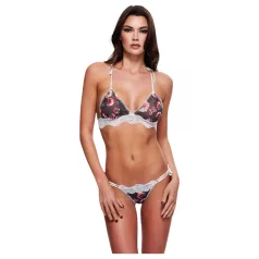 Baci - bh sæt - blomster blonde - sort - M/L