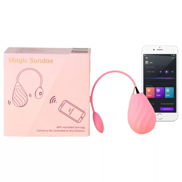 Magic Motion Sundae - vibrerende æg - app-styret - genopladelig - pink