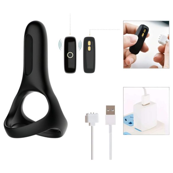 Magic Motion Rise - penisring med vibrator - genopladelig - sort
