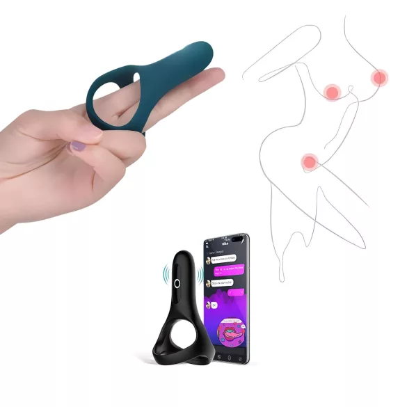 Magic Motion Rise - App-styret vibrerende penisring til mænd (grøn)