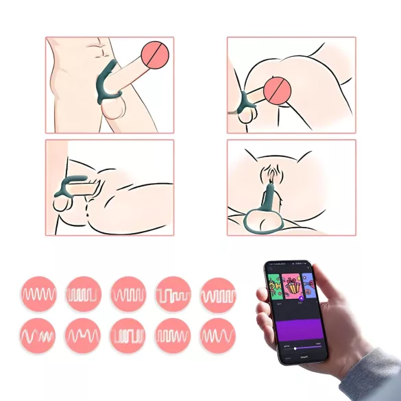 Magic Motion Rise - App-styret vibrerende penisring til mænd (grøn)