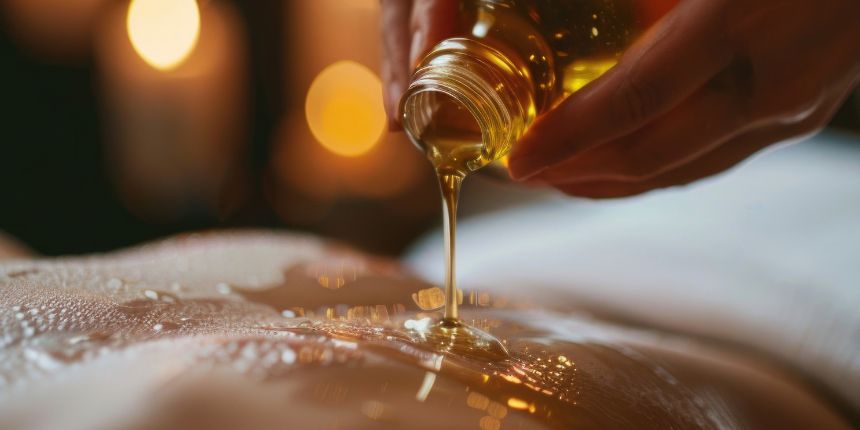 Massageolie til erotisk massage på huden for afslappende sanselig massage | lovesexshop.dk sex shop